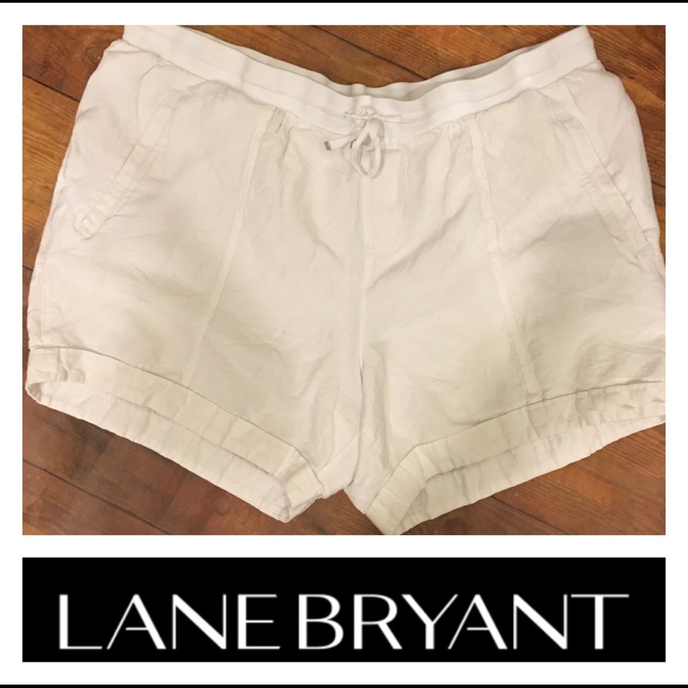Linen White Shorts Lane Bryant Size 26/28